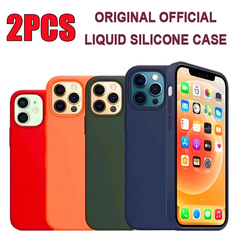 

Чехол из жидкого силикона для IPhone 13 12 11 Pro Mini Max, Мягкий противоударный чехол для IPhone 14 Pro MAX 6 7 8 Plus, 2 шт.