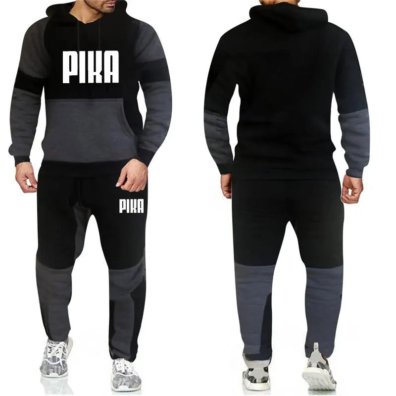 2023 hot sale autumn and winter new men's sweatshirt suit high quality men and women colour printing hooded sweatshirt 2 sets of