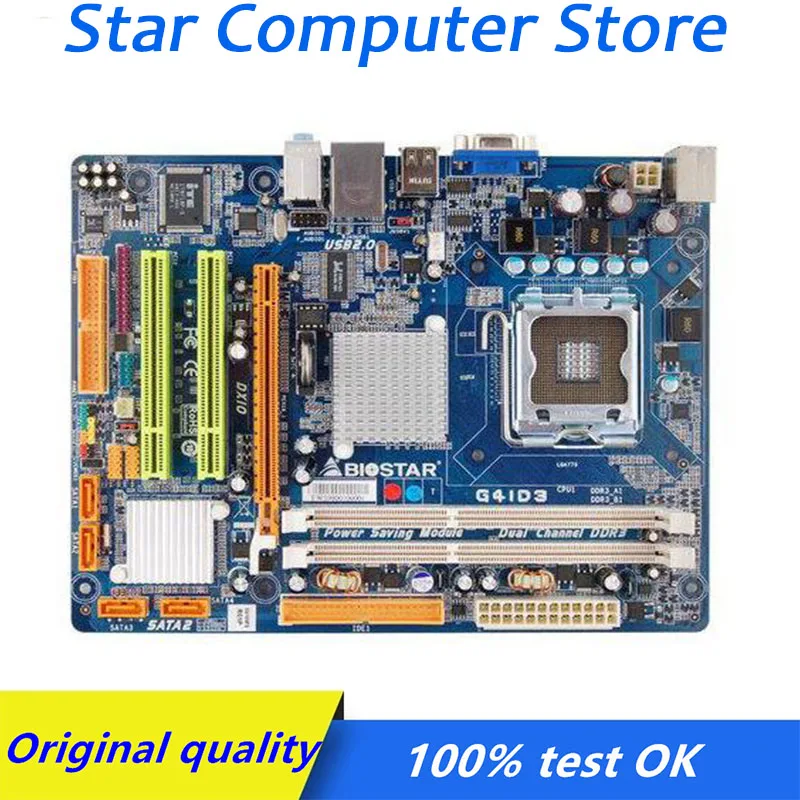 

Оригинальная настольная материнская плата LGA 775 Biostar G41D3 DDR3 PCI-E 2,0 для Intel G41 б/у материнская плата