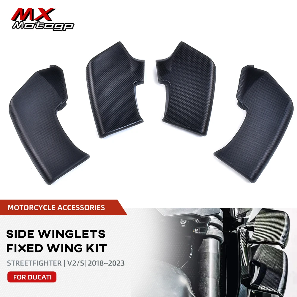 

Upper Lower Winglets Side Fixed Wing Carbon Fiber For DUCATI Streetfighter V2 V4 V4S 2018-2023 Motorcycle Air Deflector Fairing