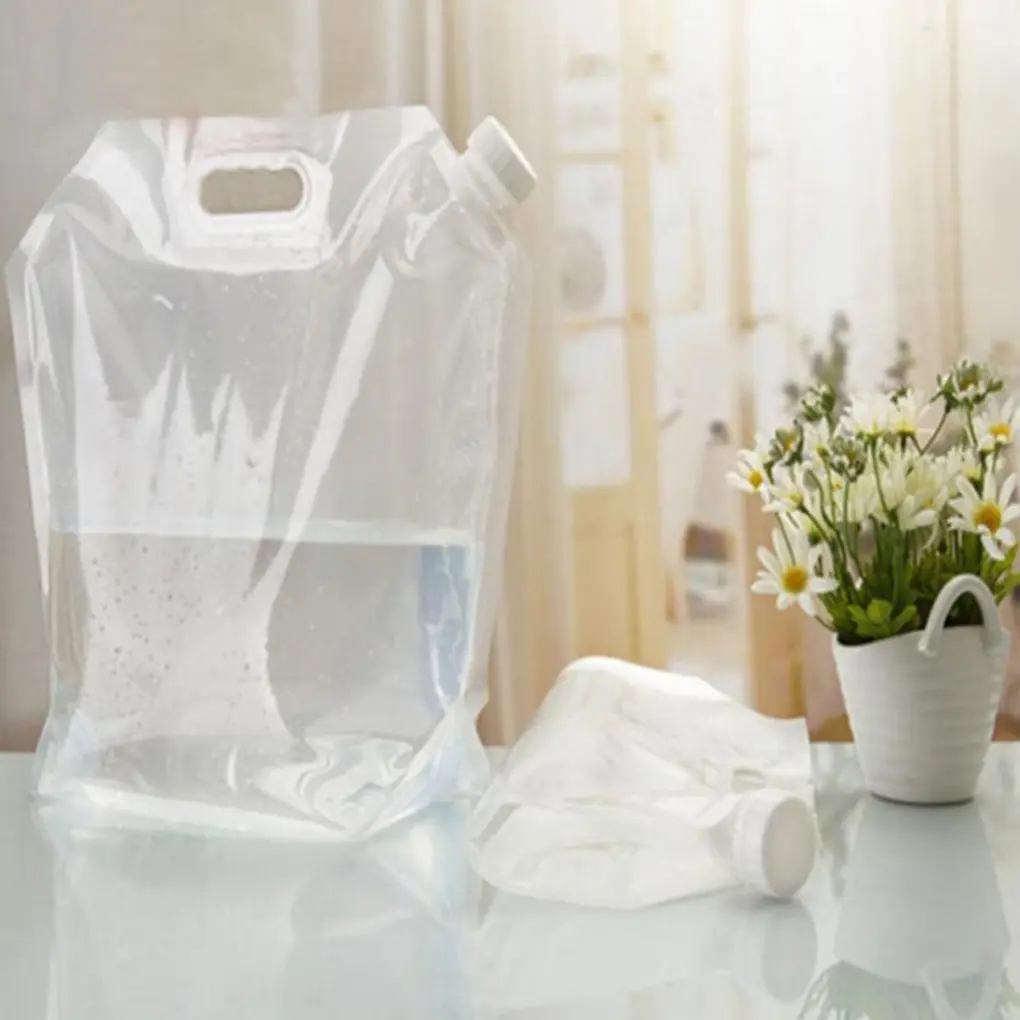 Складная портативная канистра для воды прозрачная 5 л