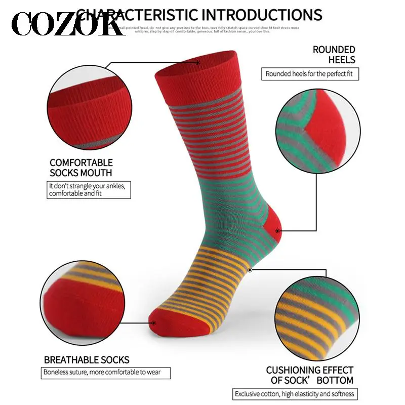 5 Pairs/Lot Stripe Happy Socks Men Women Cotton Funny Crew Socks Personality Female Male Harajuku Skateboard Socks Dropshipping