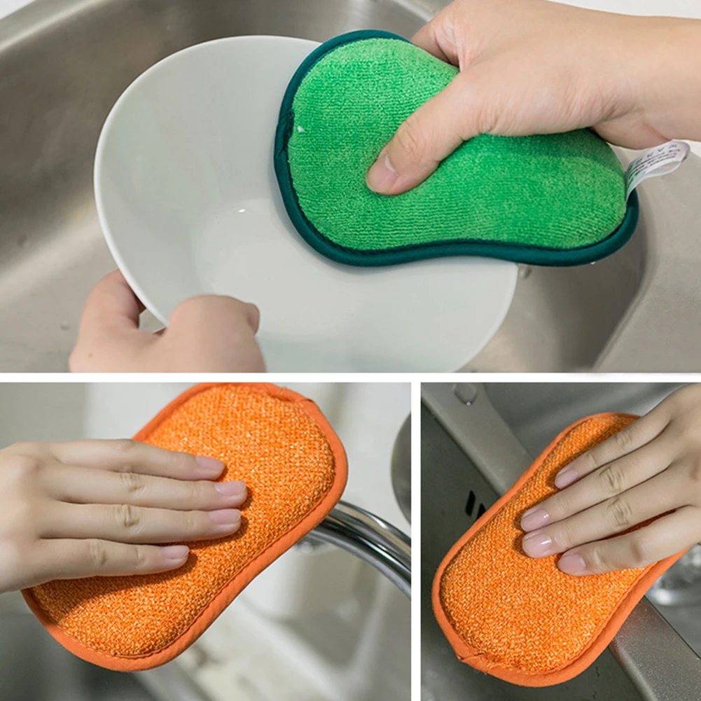 

5PCS Kitchen Cleaning Magic Sponges for Dish Non-Scratch Microfiber Scrubber Kitchen Home Cleaning Pot Pan Dish Washer Sponge