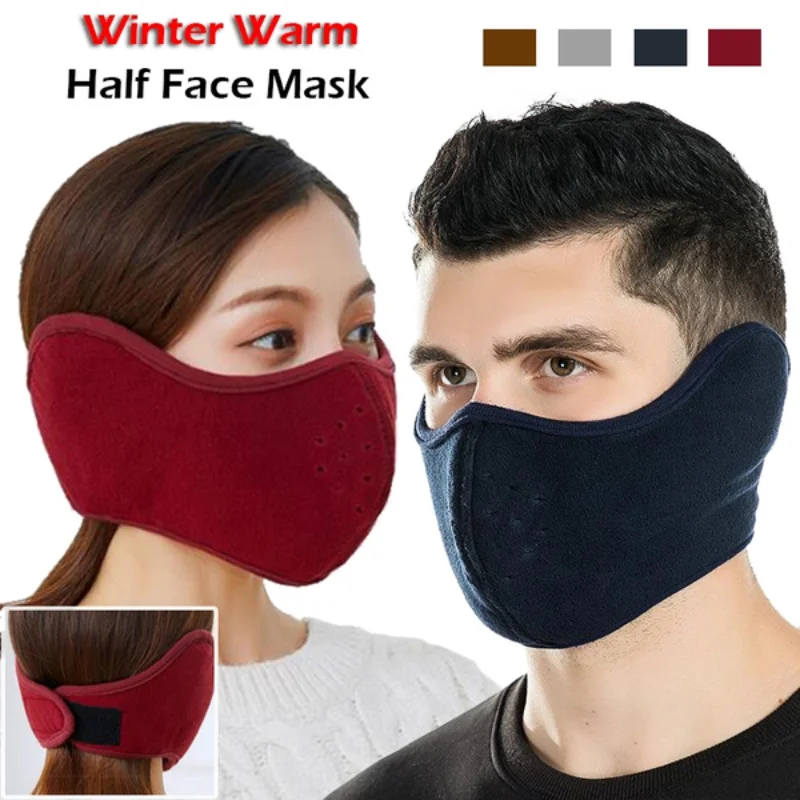 

Winter Women Men Warm Earmuffs Mouth Mask Windproof Winter Cycling Soft Thick Warm Ear Cover Solid Headphone Earlap Boys Girls