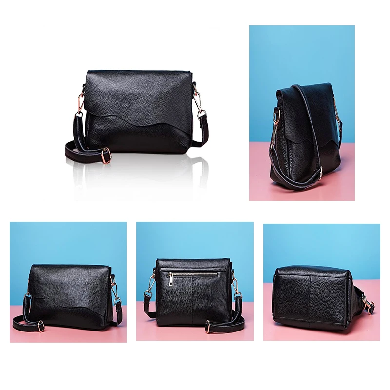 2023 Luxury Genuine Leather Women's Shoulder Bags for Women Fashion Ladies CrossBody Bag Female Cow Leather Flap Handbags