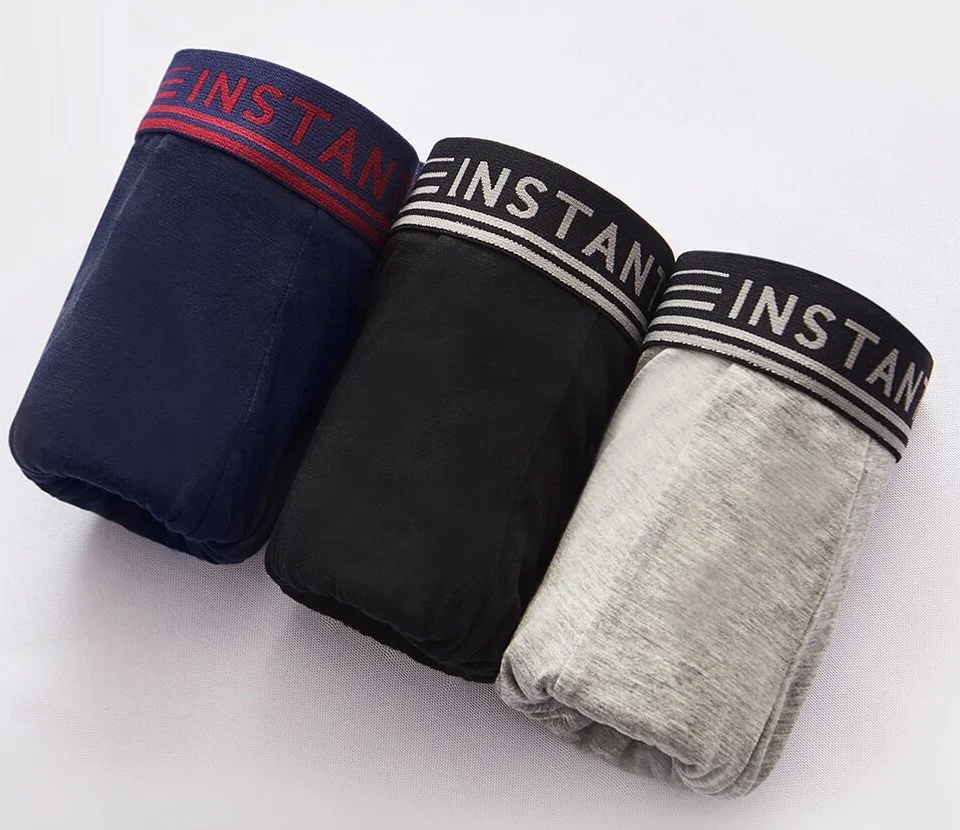 

Instant me Man breathable cool boxer briefs 3PCS Comfortable refreshing Sexy Underpants Men Panties Underwear Shorts