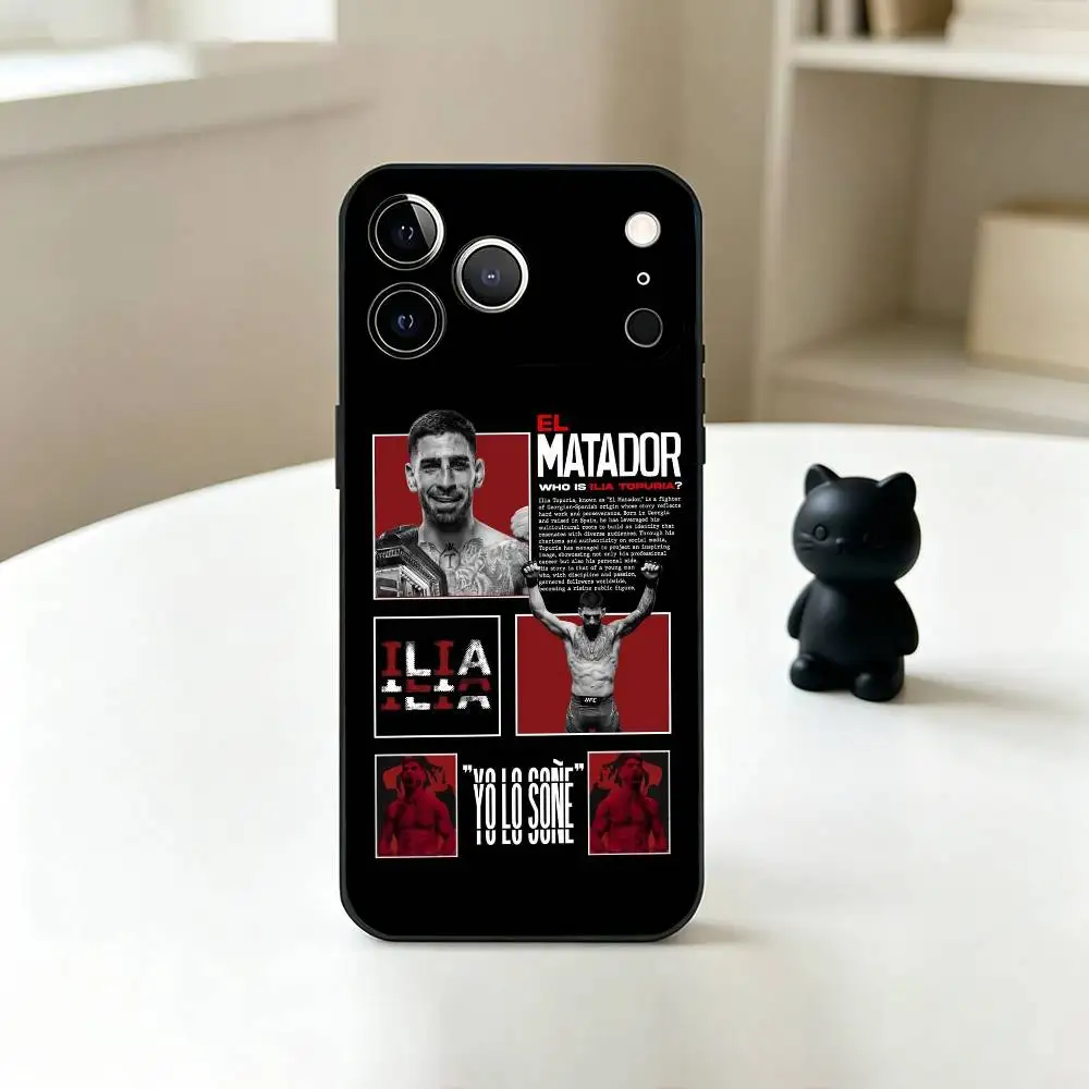 Фото Чехол для телефона b-Boxing I-Ilia Fighting Topuria для iPhone 17, 16, 15, 14, 13, 12, 11 Plus, Pro Max, XS, мягкий силиконовый, черный №3