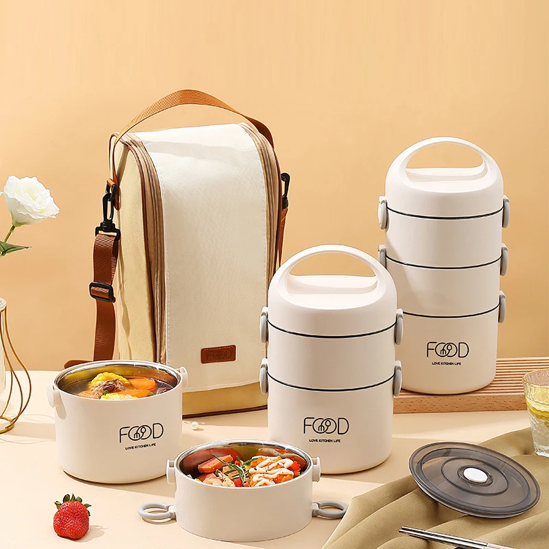 

Stainless Steel Thermal Lunch Box Insulated Lunch Bag Food Warmer Thermos Containers Seal Heat Preservation Food Insulated Bag