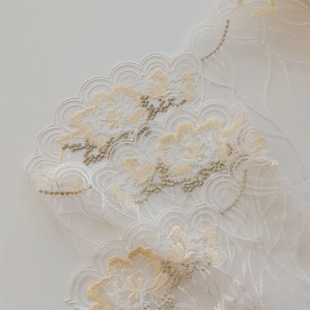 1 метр 21 см ширина пион блестящая нить мягкая вышитая кружевная отделка для