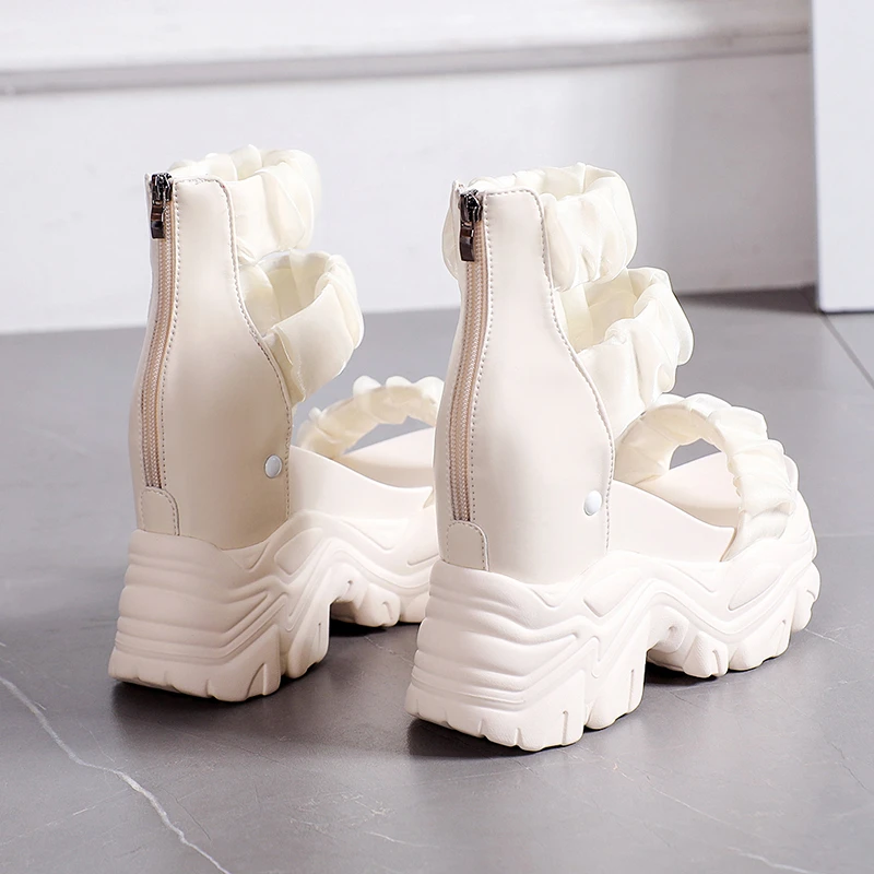 Summer Sandals 10CM Wedge Heels Sneakers New 2022 Women Beach Flip Flop High Platform Casual Sandals Breathable Walking Slippers