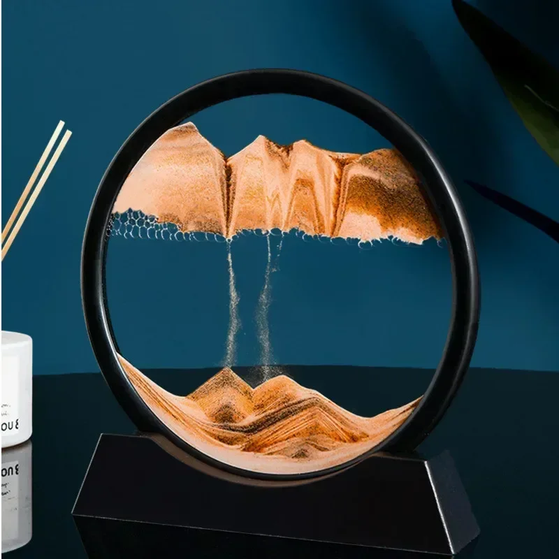 3D движущийся песок художественное изображение Круглое стекло глубоководный