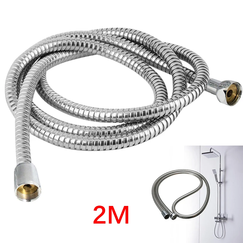 

Stainless Steel Flexible Tube Shower Hose Pipe Line Spares Parts No rust Assembly Double buckle Kit Water Outlet