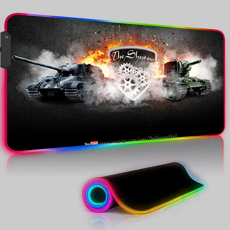 

Светодиодный коврик для мыши, RGB, коврик для мыши World of Tanks, игровой коврик для клавиатуры, компьютера, офиса, игровые коврики, коврик для ноутб...