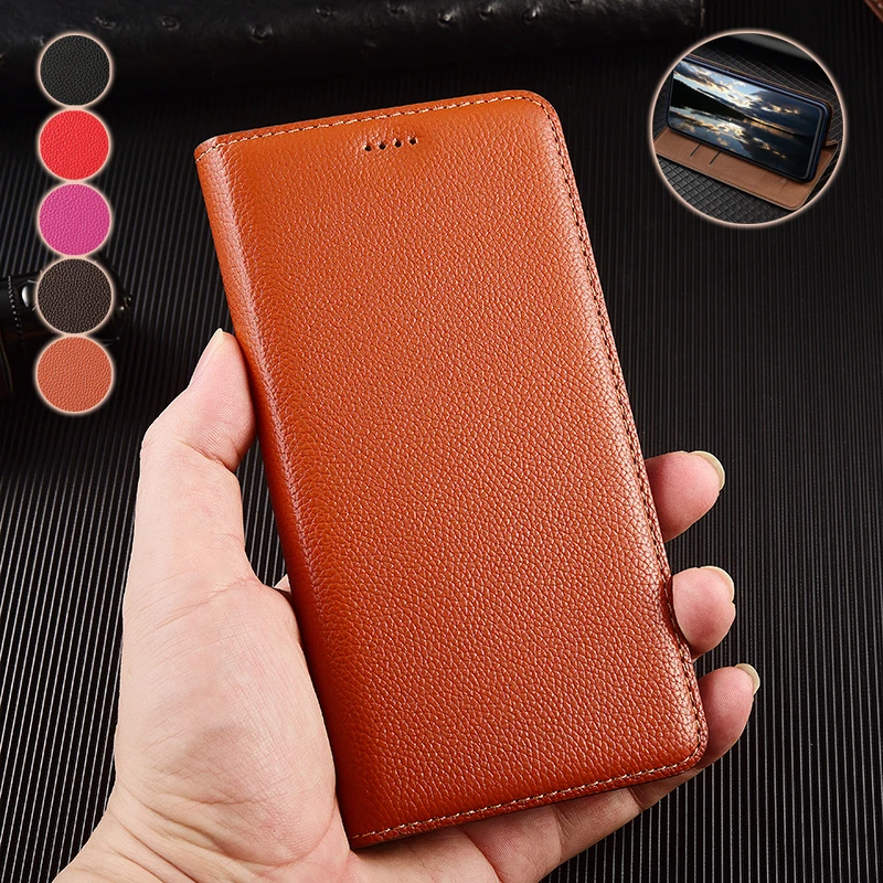 

Luxury Genuine leather Phone Case For OPPO Realme C55 C20A C21 C21Y C25 C25S C25Y C30S C31 C33 C35 4G Flip Wallet Phone cover.