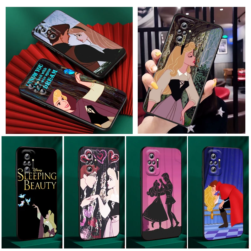 

Princess Disney Cinderella Phone Case For Xiaomi Redmi Note 11E 11S 11 11T 10 10S 9 9T 9S 8 8T Pro Plus 5G 7 5 Black FUndas