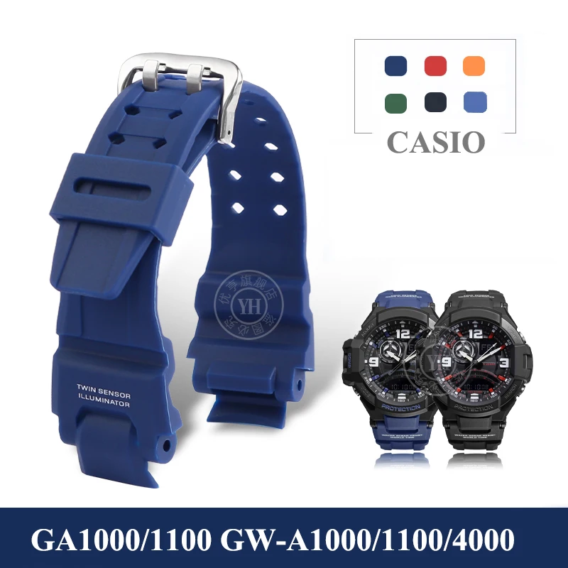 

Silicone Watchband For Casio GA-1000/1100 GW4000/G1400/GW-A1000 Watch Strap Waterproof Rubber Bracelet Men's Accessories