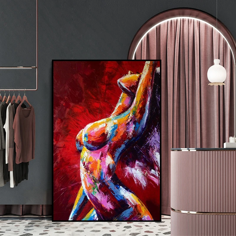 Абстрактная женщина обнаженная масляная живопись сексуальное боди-арт Холст