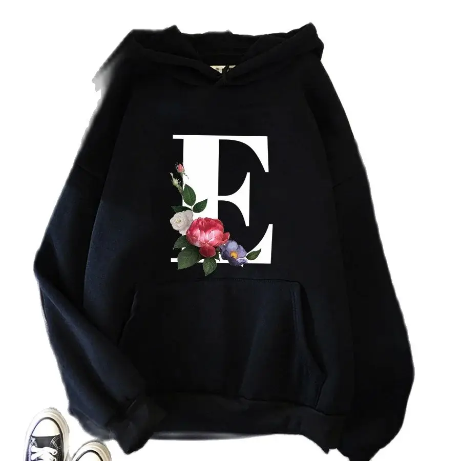

New Women's Original Hoodie Hooded 26 Letters Printed Pattern Loose Casual Shirt Kawaii Clothes Sweatshirts Aesthetic Streetwear
