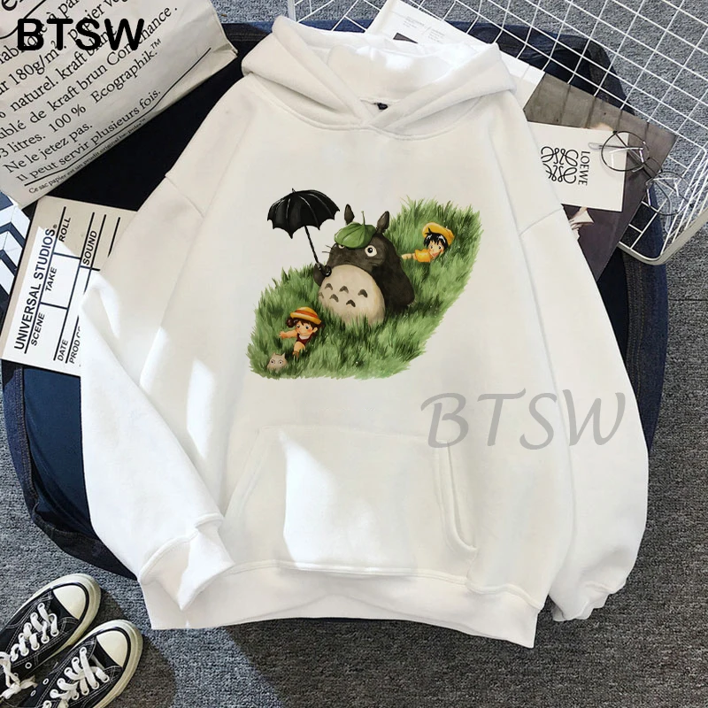 

Funny Totoro Studio Ghibli Kawaii Harajuku Hoodie Women Ullzang Cute Cartoon Kawaii Anime Sweatshirt 90s Graphic Hoody Female