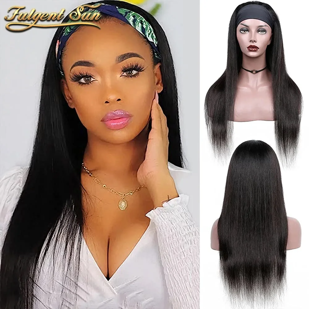 

Straight Headband Wigs Human Hair 150 Density Brazilan Human Hair Wig for Black Women Remy Hair Hot Sale Natural Color