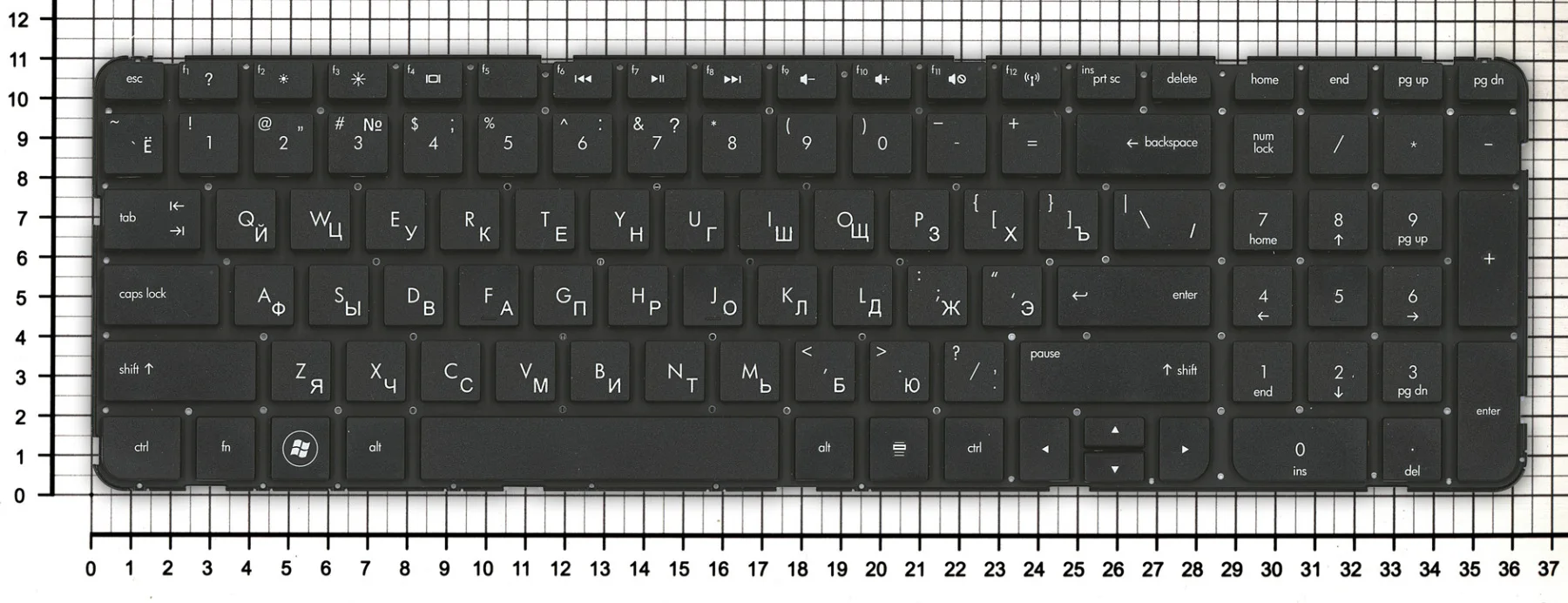 Клавиатура для HP Pavilion G7-2160sb черная без рамки