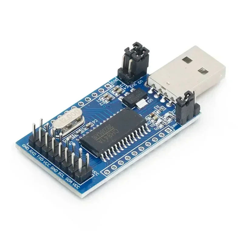 Фото Программатор CH341A USB-UART/IIC/SPI/I2C, преобразователь параллельного порта, модуль с индикаторной лампой состояния работы №1