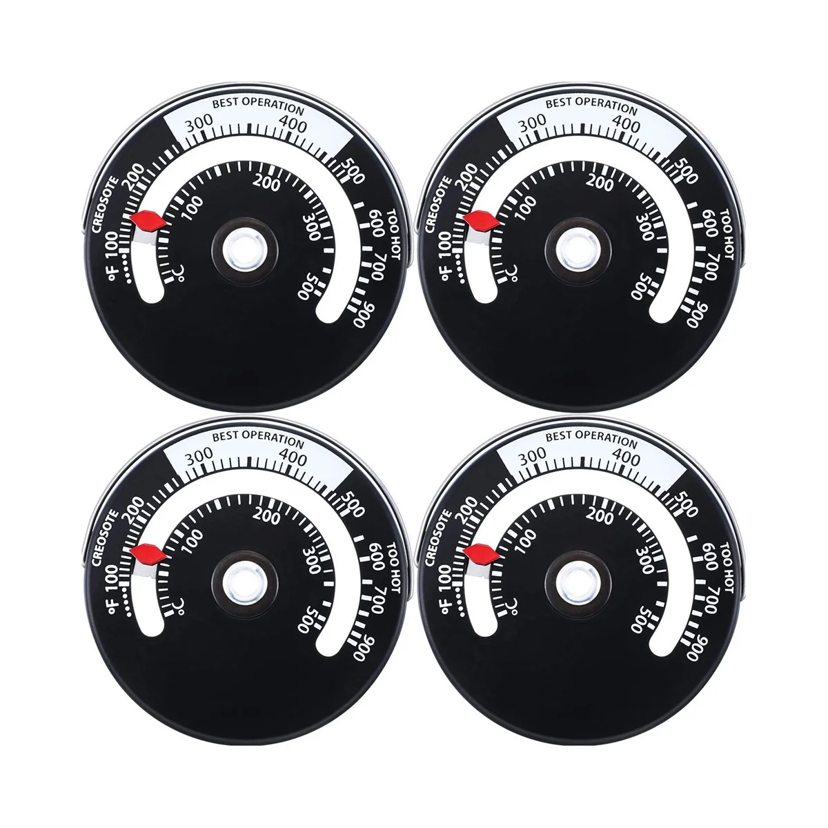 

4PCS Magnetic Stove Thermometer Oven Temperature Meter for Wood Burning Stove Gas Avoid Stove Fan Damaged By Overheat