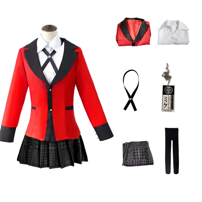 Косплей Костюм Аниме Kakegurui Jabami Yumeko косплей костюм на Хэллоуин Sayaka компульсивный