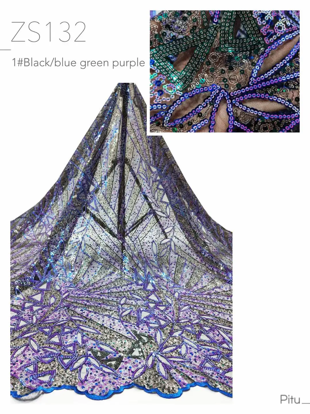 

Recommended Different Color Sequins High Quality Beautiful Lace for Wedding Dress Lace Fabric Women Lace Fabric SFW-2