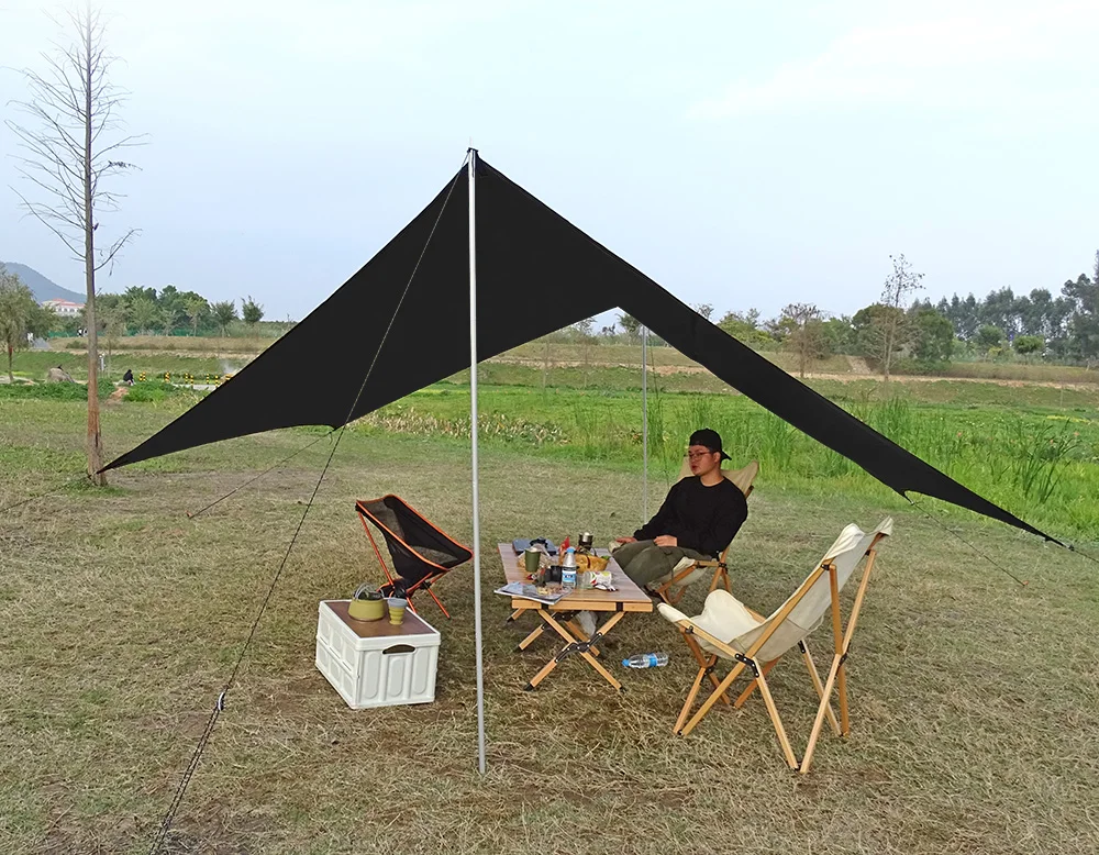 

Camping Outdoor Hexagon tarp Sunshade Tent Ultralight waterproof Tarp for picnic BBQ Rain Fly Sun Shelter vinyl canopy