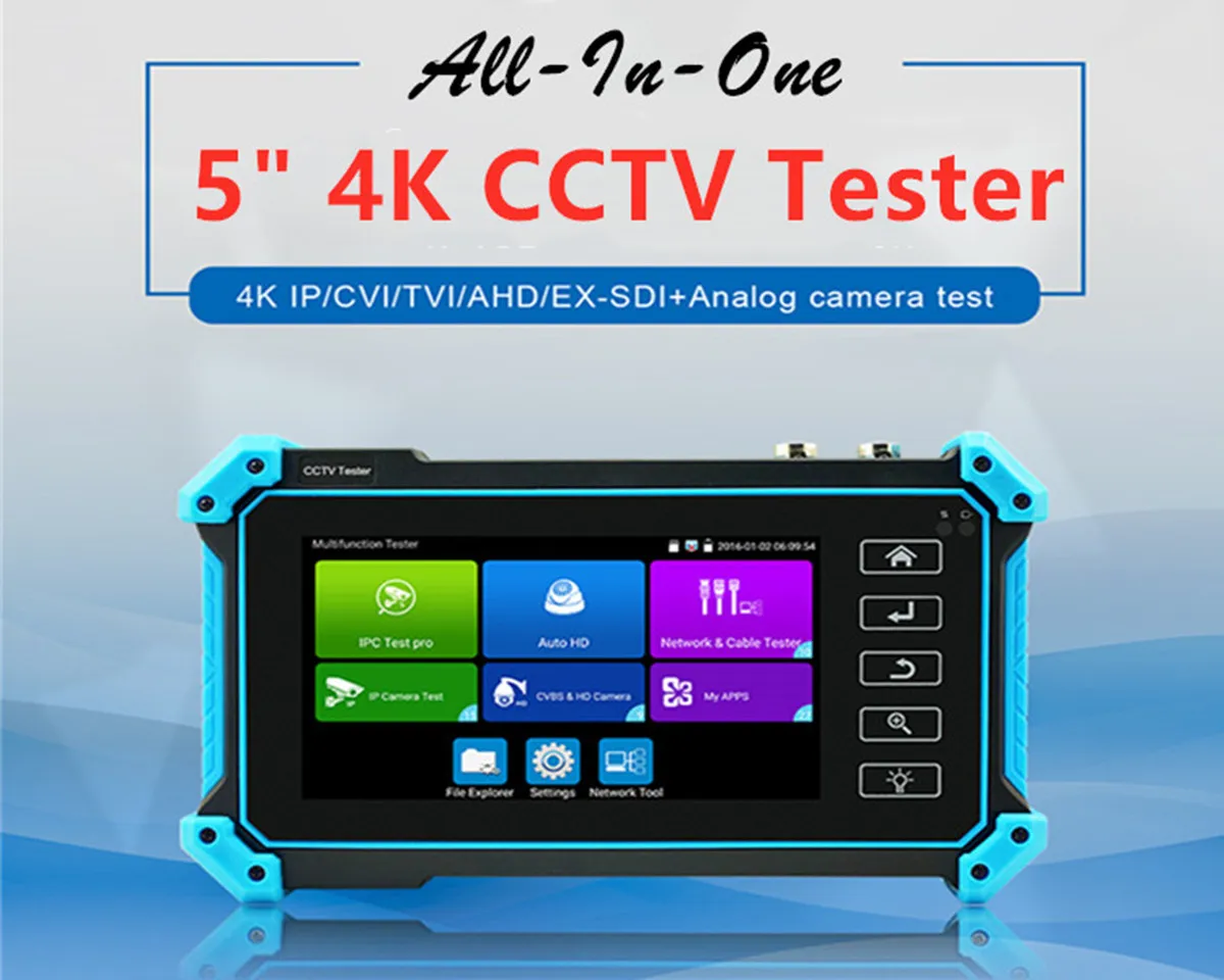 Тестер 5 дюймов 4K IPC 8 МП/AHD/CVI/TV/SDI CC TV тестер с HDMI VGA входом монитор для IP-камеры CF