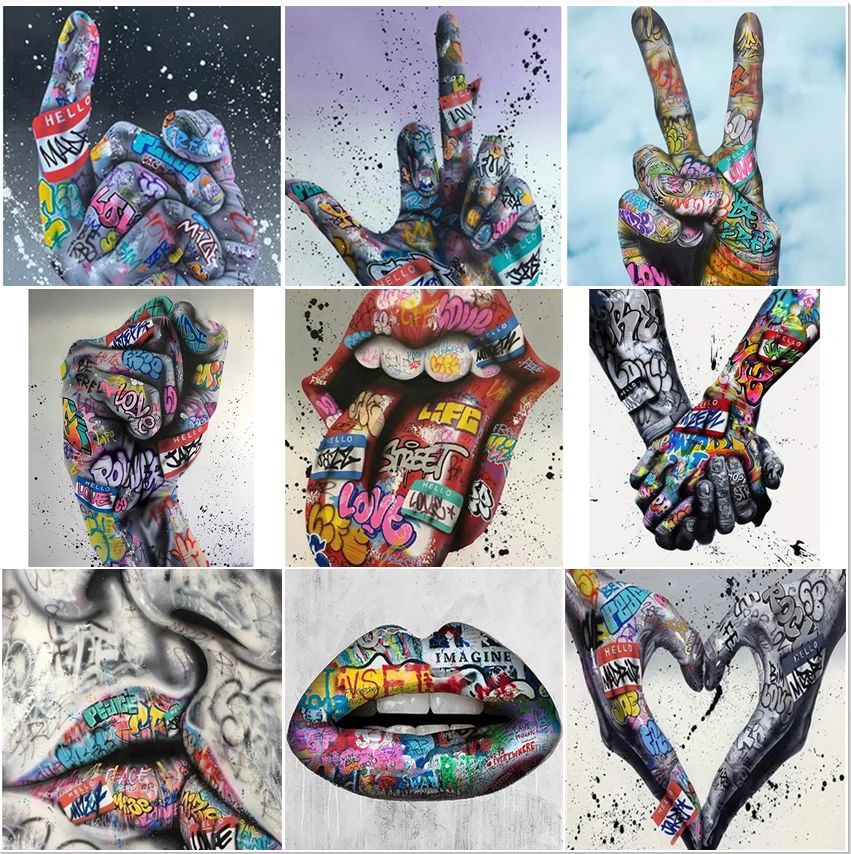 

Full square round AB Drill diamond 5d Diamond Painting graffiti art Diamond Embroidery cartoon Decorations For Home