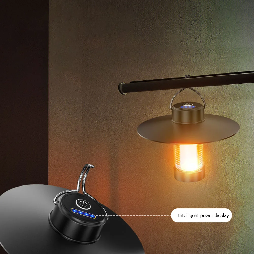 

LED Lighting Lantern Waterproof with Hook Camping Lighting Type-c Charging Garden Decoration Lamp Lightweight for Outdoor Travel