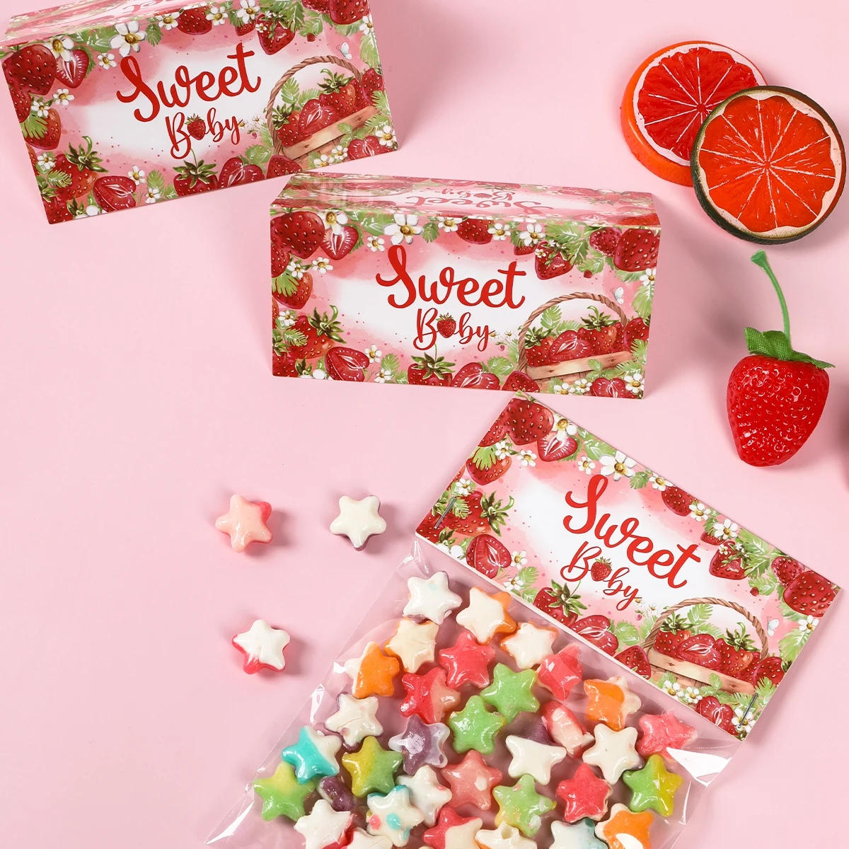 10 шт. розовые пакеты для клубники