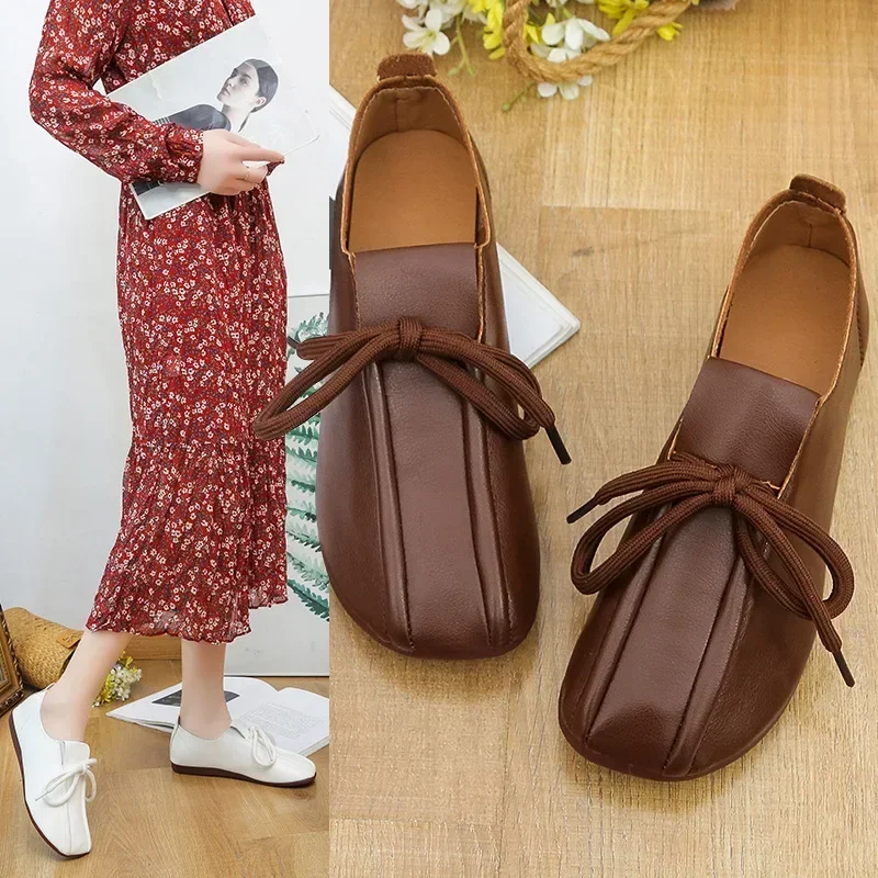 

Женские мокасины с круглым носком, на шнуровке, женские новые повседневные кроссовки, женская обувь с низким верхом