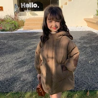 girls coat jacket cotton%c2%a0outwear overcoat 2022 sweet warm thicken plus velvet winter breathable childrens clothing
