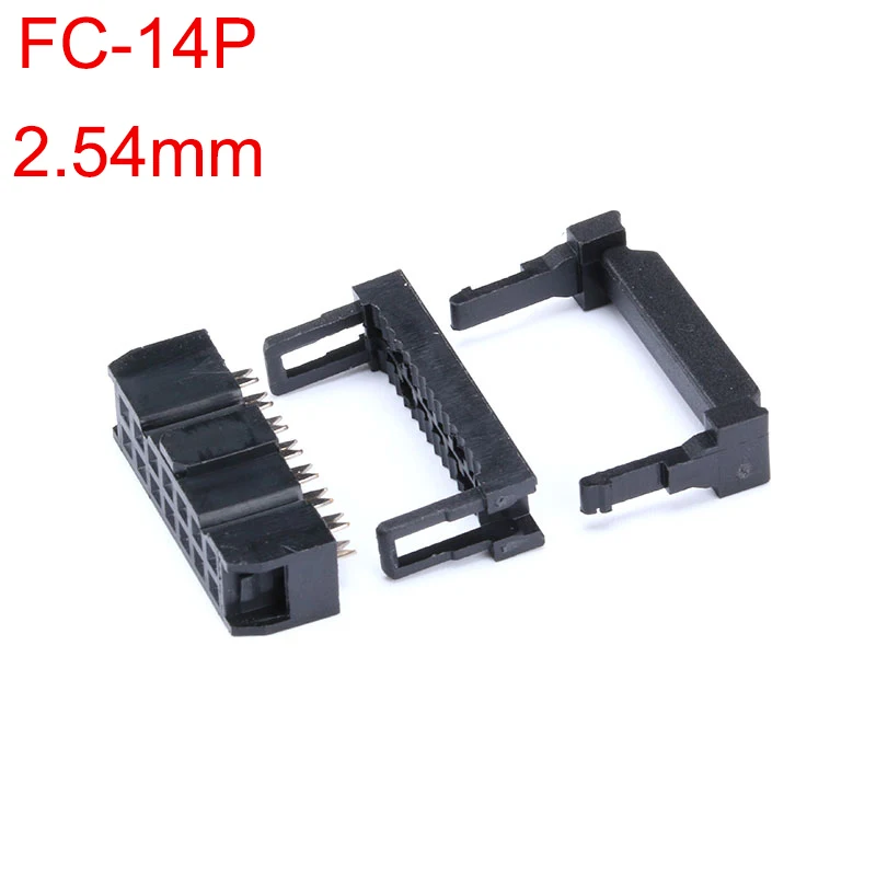 

10PCS FC-14p IDC SOCKET pitch 2.54MM JTAG ISP PLUG CONNECTOR DOUBLE ROW FEMALE 2x7PIN 14PIN 14P FOR IDC BOX HEADER for cable