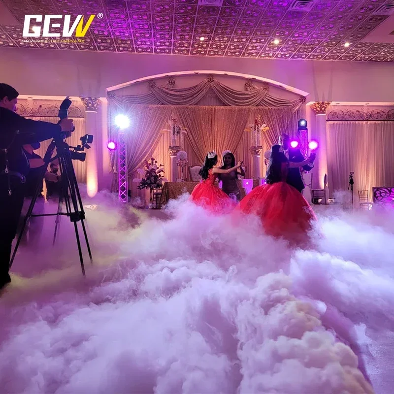 GEVV Concert Wedding KTV Party Effect Equipment Heavy Duty 6000w Big Smoke Cannon Low Dry Ice Fog Machine
