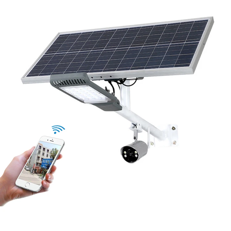 

Водонепроницаемый уличный светодиодный фонарь IP65 на солнечной батарее 50 Вт с камерой видеонаблюдения