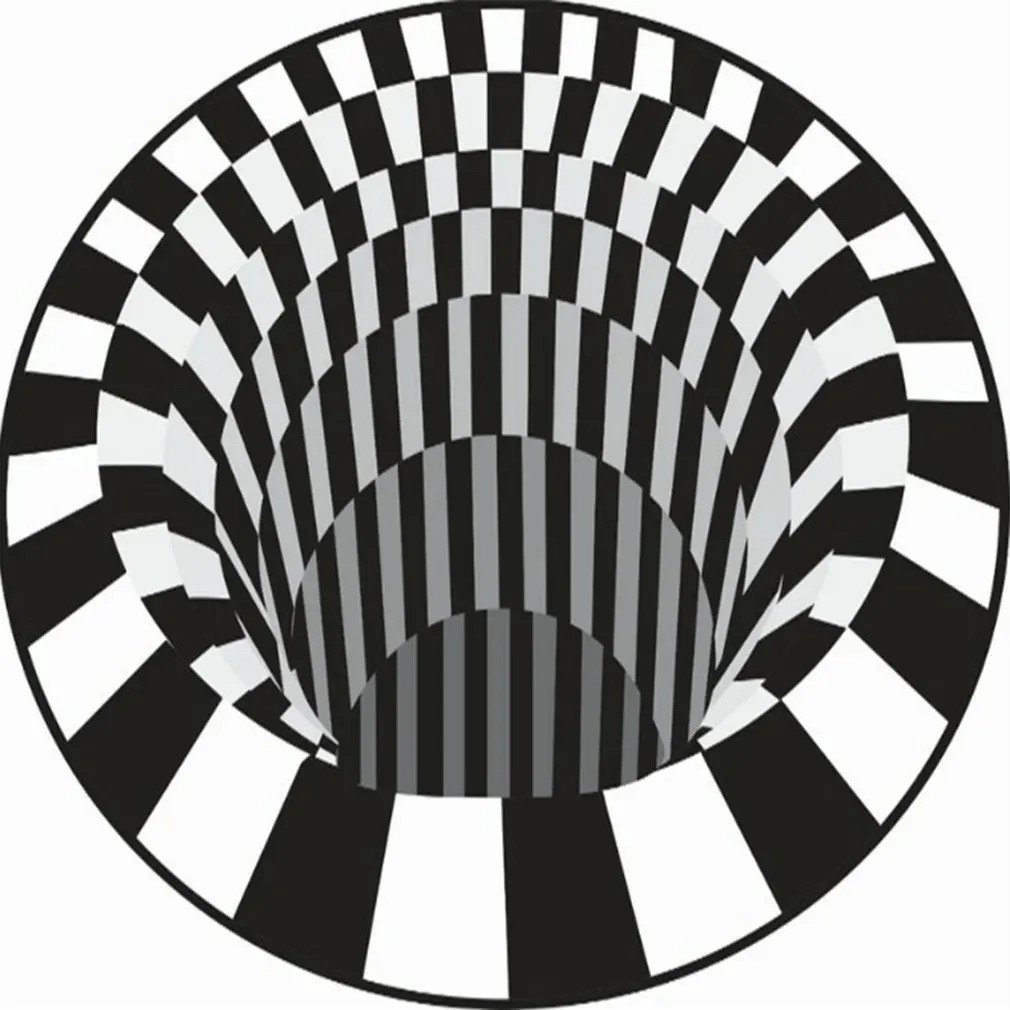 

Black And White Carpet 3d Creative Stereovision Ellipse Carpet For Living Room Doormat Polyester Carpet