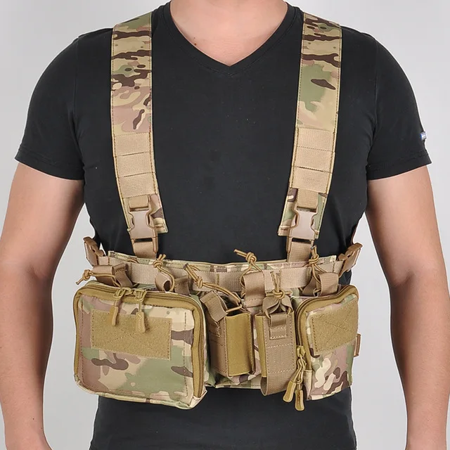 

New Chest Hanging Tactical Belly Pocket Vest Men'S Multi-Functional Outdoor Quick Disassembly Equipment Rice Color Lightweight P