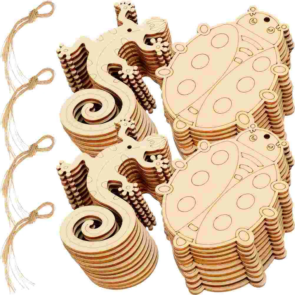 

4 Bags Log Color Insects Ornament Crafts DIY Supplies Variety DIY Accessories DIY Crafts Material Wood Cutouts Craft
