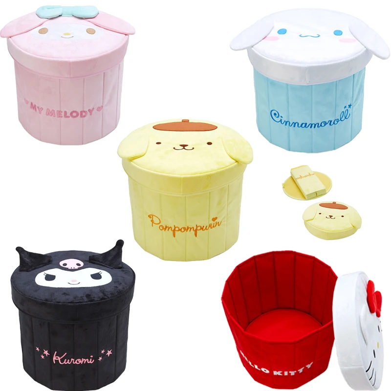 

Sanrioed мультяшный ящик для хранения Kuromi Melody Purin Dog Cinnamonll Hello Kitty Органайзер коробка складной плюшевый милый для одежды джинсов