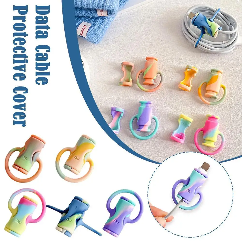 

Mobile Phone Data Cable Protection Cover Silicone Cartoon Two-in-one Protection Wire Breakage Charging Wire Head Protection Cove