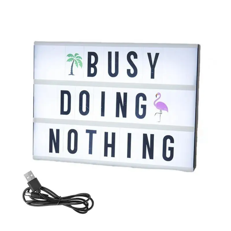 

Usb/ Battery Powered A4 Paper Size Light Message Board Light Cinematic Led Letter Light Bedroom Living Room Decoration Diy