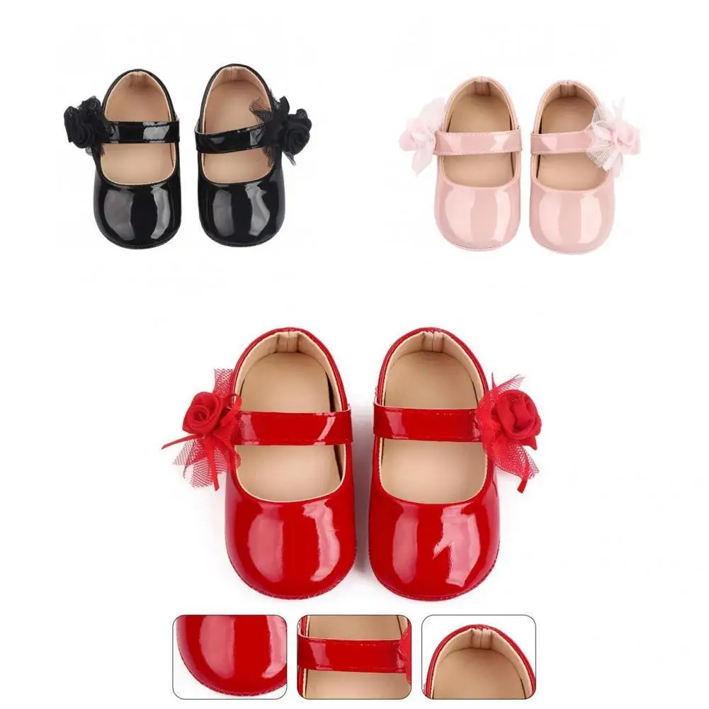 

Shock-proof Multicolor Faux Leather Flowers Children Shoes for Summer