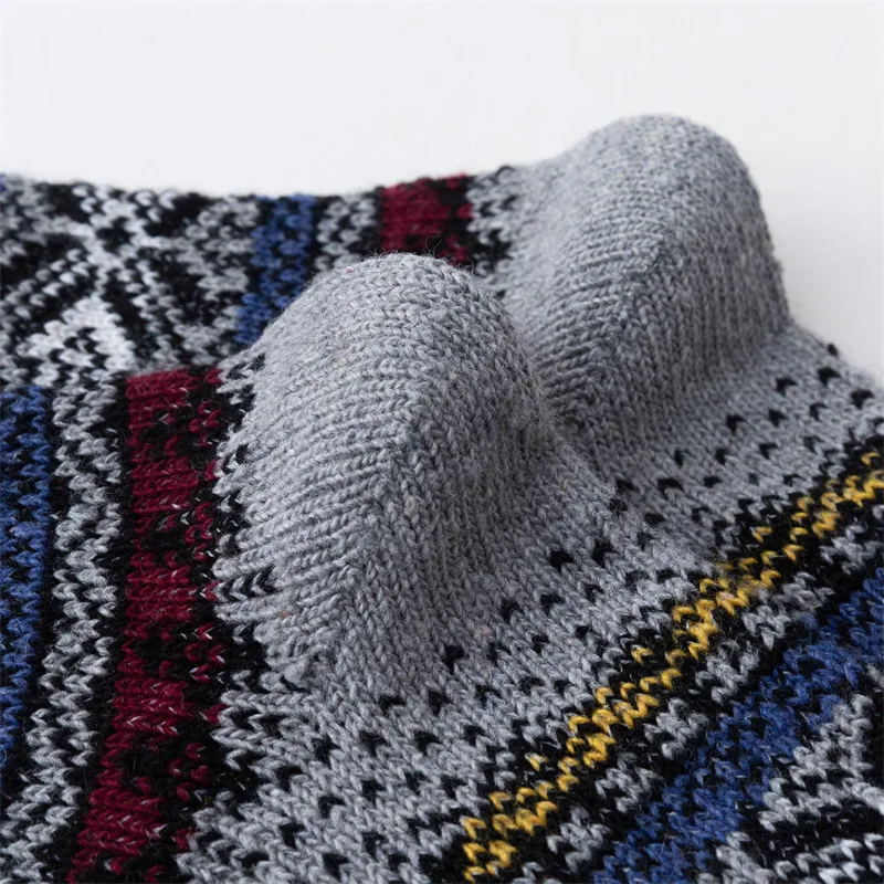 5 Pairs Winter and Autumn Harajuku Women and men Wool Socks Thermal Thicken Ethnic Style Warmer Cashmere Women Casual Socks