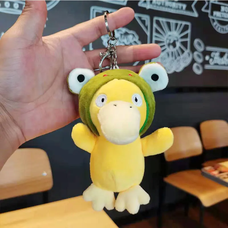 

Creative Pokemon Psyduck Cross Dressing Plush Doll Cute Plush Doll Car keychain Transformation Elf Peluche Pendant Gift For Kids