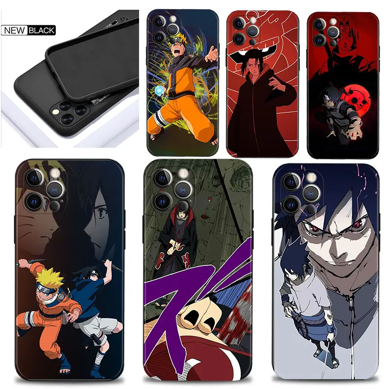 

For iPhone 11 12 13 Pro Max Mini Smartphone Cases for iPhone XS Max XR X SE(2020) 7 8 6 6S Plus Coque Nime Naruto Akatsuki Sect