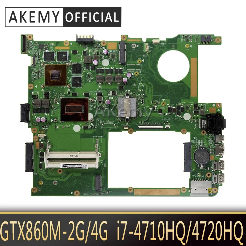 

Akemy G771JM Laptop motherboard for ASUS G771JM G771JW G771J G771 Test original mainboard I7-4710HQ/4720HQ GTX860M-2G/4G EDP